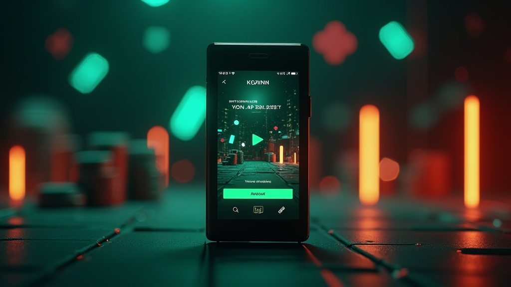 Android phone showing an updated app installer in a casino-themed scene