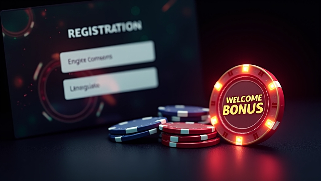 Bonus signup screen with welcome offer and deposit step